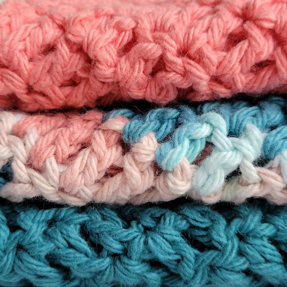 Hand Crafted Other - 🎀Host Pick🎀HANDMADE Crochet Washcloths Set of 3 Expertly Created